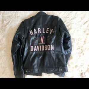H-D Mens Leather Riding Jacket - Top Notch - S